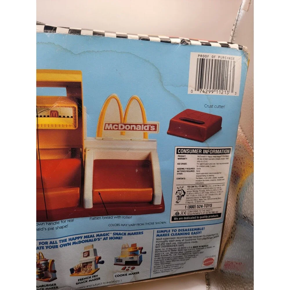 McDonald's Happy Meal Magic Pie Maker by Mattel With Box Vintage 90s 1990s Vtg
